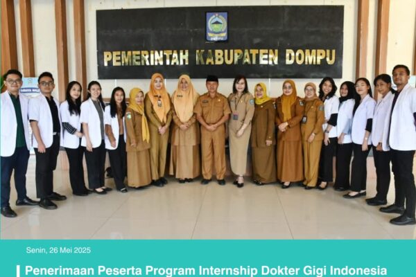 Penerimaan Peserta Program Internship Dokter Gigi Indonesia (PIDGI) Angkatan I Tahun 2025 Oleh Sekda Dompu